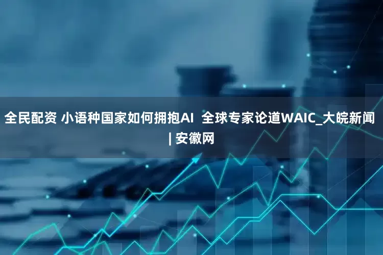 全民配资 小语种国家如何拥抱AI  全球专家论道WAIC_大皖新闻 | 安徽网